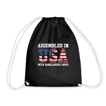 Born Bangladeshi Bangladesh American USA - Drawstring Bag - black - Front