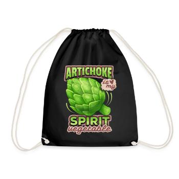 Artichoke illustration, funny saying - Drawstring Bag - black - Front