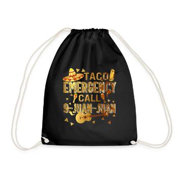 Taco Emergency Call 9 Juan Juan Cinco de Mayo - Drawstring Bag - black - Front
