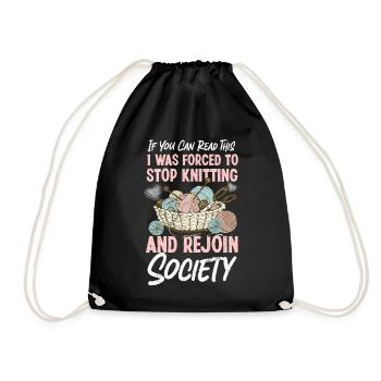Knitting Knitter If You Can Read - Drawstring Bag - black - Front