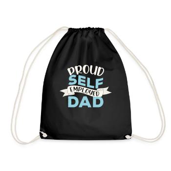 Proud self-employed father Self-employed - Drawstring Bag - black - Front