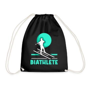 Biathlete Biathlete Biathlon Sport Biathlons - Drawstring Bag - black - Front