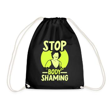 No more bodyshaming Annoying bodyshaming - Drawstring Bag - black - Front