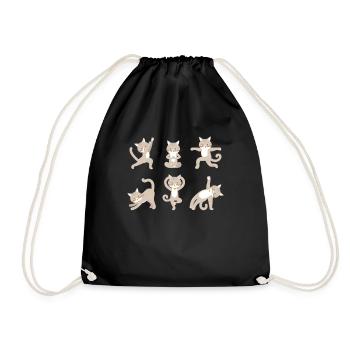Yoga Cat Méditation Cat fait des exercices de yoga - Sac de sport léger - noir - Devant