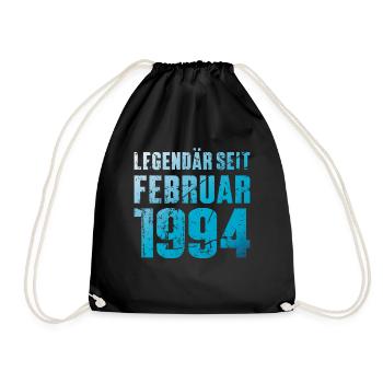 Legendär Seit Februar 1994 Geburtstag Geschenk - Turnbeutel - Schwarz - Vorne