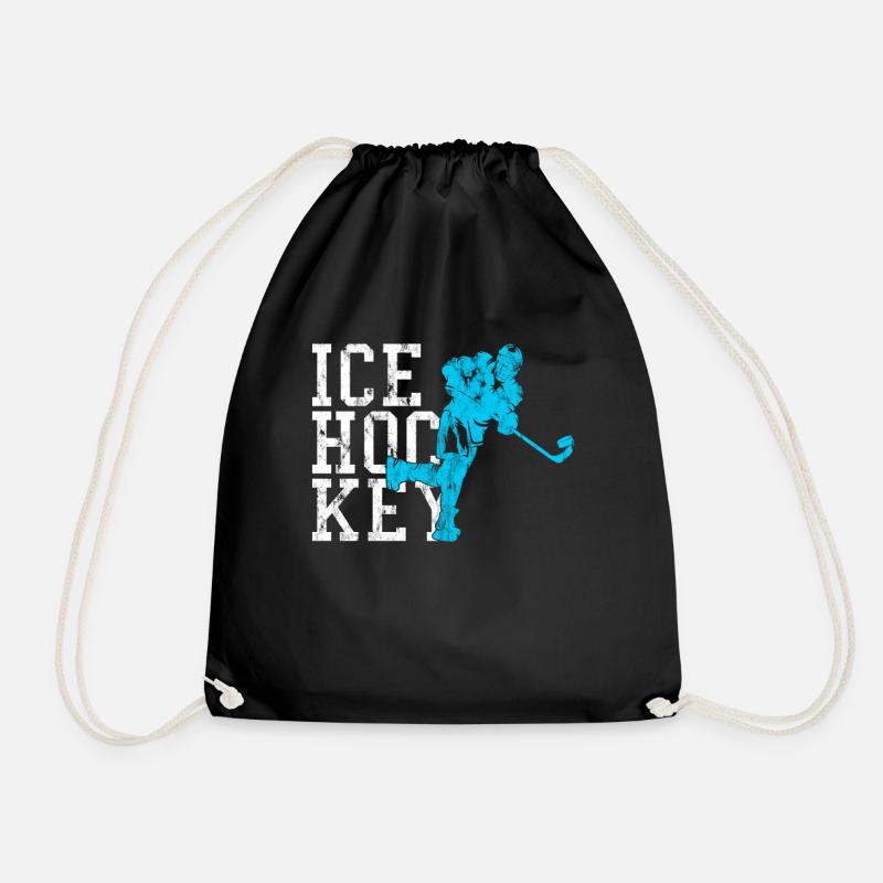 Ice hockey - Drawstring Bag - black