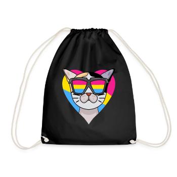 Pansexual Cat Japanese Bobtail Heart Cadeau - Sac de sport léger - noir - Devant