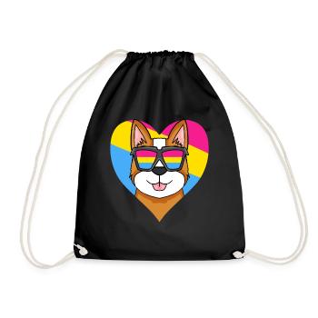 Pansexuel Chien Gallois Corgi Pembroke Coeur Cadeau - Sac de sport léger - noir - Devant