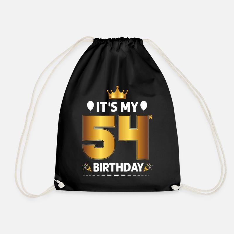 54th birthday 54 years - Drawstring Bag - black
