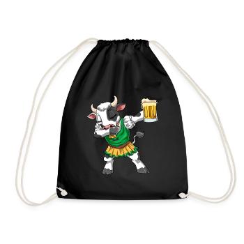 Cow Marquee Beer Dabbing Cows Fair - Drawstring Bag - black - Front