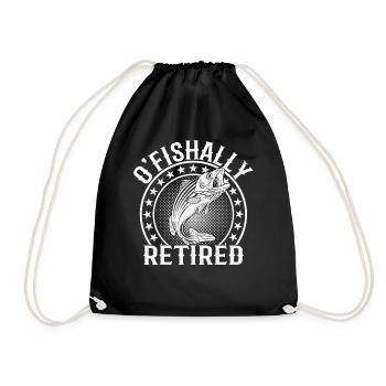 O fishally Retired Fishing Retirement Fishers Fish - Turnbeutel - Schwarz - Vorne