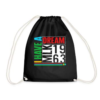 MLK Day, I Have A Dream 1963 Tee, MLK Month Civil - Turnbeutel - Schwarz - Vorne