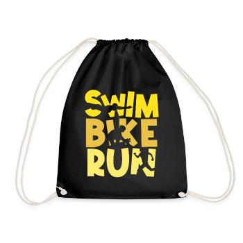 Swim Bike Run Triathletin Triathlet Triathlon - Turnbeutel - Schwarz - Vorne