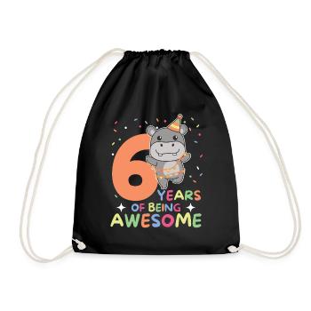 Hippopotame pour les enfants de 6 ans - Sac de sport léger - noir - Devant