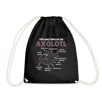 Axolotl Explication Anatomie d’un Axolotl - Sac de sport léger - noir - Devant