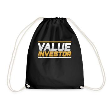 Value Investor Anleger Finanzier Investieren - Turnbeutel - Schwarz - Vorne