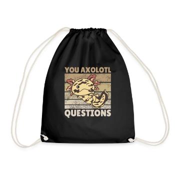 Axolotl lover cute animals children axolotl - Drawstring Bag - black - Front