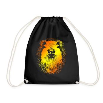 Fastnacht - Karneval - Capybara - Kostüm - Turnbeutel - Schwarz - Vorne