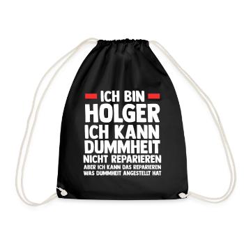 Holger - Turnbeutel - Schwarz - Vorne