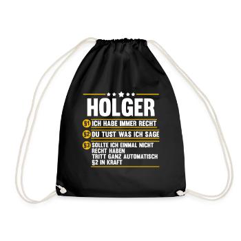 Holger - Turnbeutel - Schwarz - Vorne