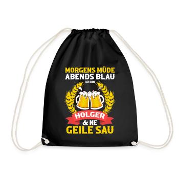 Holger - Turnbeutel - Schwarz - Vorne