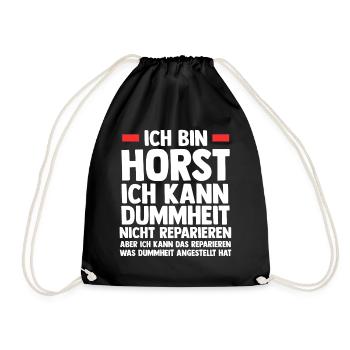 Horst - Turnbeutel - Schwarz - Vorne