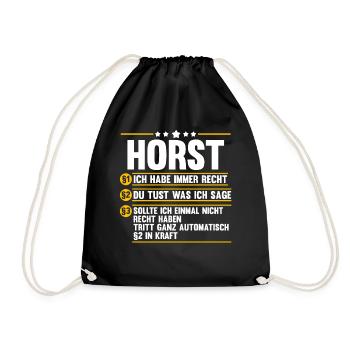 Horst - Turnbeutel - Schwarz - Vorne