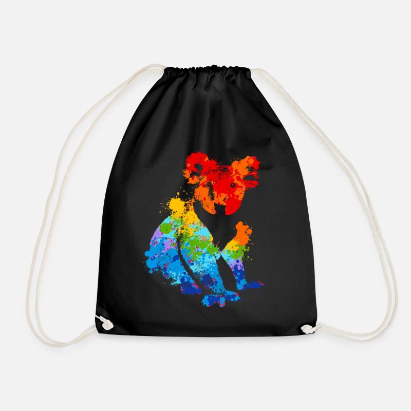 Splash de couleur Koala Colorful Koala - Sac de sport léger - noir