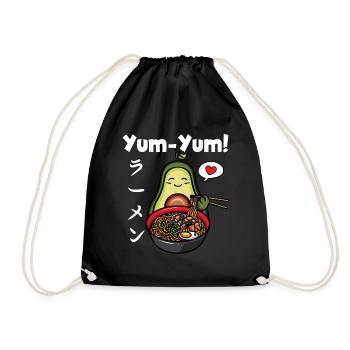 Yum Yum Japan Anime Ramen Nudel Frucht Avocado - Turnbeutel - Schwarz - Vorne