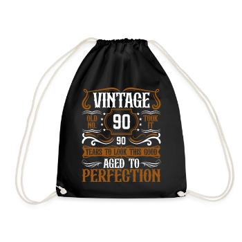 90e anniversaire Vintage Rétro - Sac de sport léger - noir - Devant