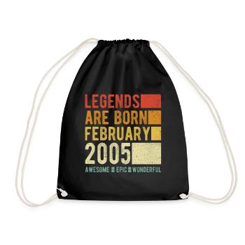 Birthday February 2005 - Drawstring Bag - black - Front