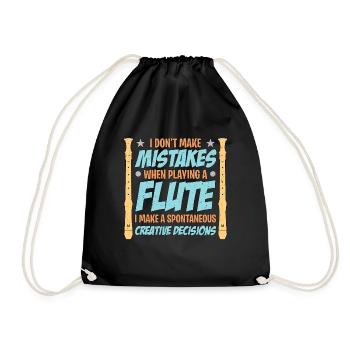 Flutes I Don't Make Mistakes Marching Band Flutist - Drawstring Bag - black - Front