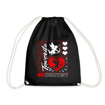 Chemise de Saint-Valentin, le cœur de dentiste préféré de Cupidon - Sac de sport léger - noir - Devant