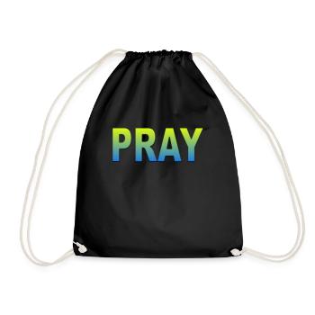 Ukraine pray - Drawstring Bag - black - Front