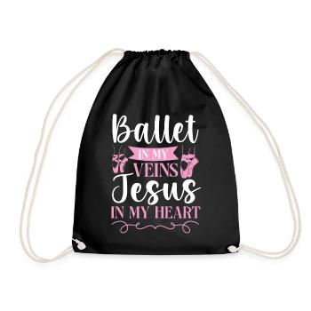 Ballet Dancer Dance Girl Ballerina - Drawstring Bag - black - Front