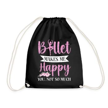 Ballet Dancer Dance Girl Ballerina - Drawstring Bag - black - Front