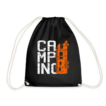 camping - Turnbeutel - Schwarz - Vorne