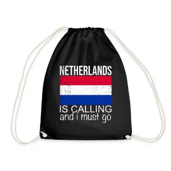 Netherlands Saying - Drawstring Bag - black - Front