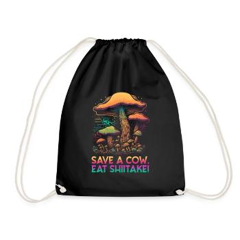 Shiitake Mushroom Forest Fungi Shiitake Moral - Drawstring Bag - black - Front