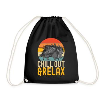 Porc-épic mignon - Sac de sport léger - noir - Devant