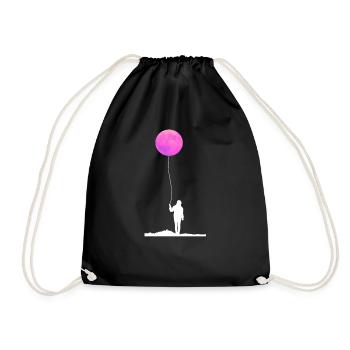 Moon Sunset Balloon Full Moon Balloon - Drawstring Bag - black - Front