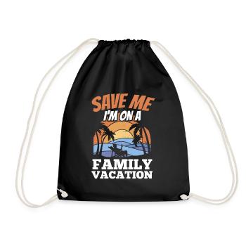 Sauvez-moi Je suis en vacances en famille Famille - Sac de sport léger - noir - Devant
