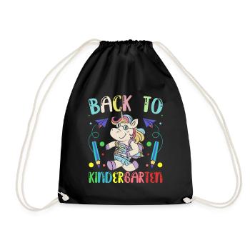 Back to Kindergarten Humor Children Sweet Sayings - Drawstring Bag - black - Front