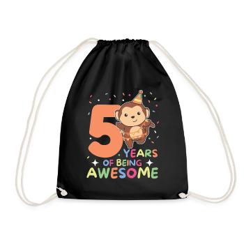 Singe pour les enfants de 5 ans - Sac de sport léger - noir - Devant