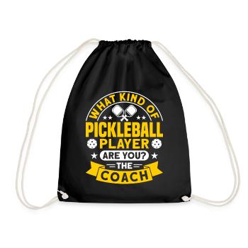 Coach Pickleball Spieler Pickleball Design - Turnbeutel - Schwarz - Vorne