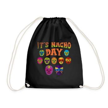 Luchador Masks It's Nacho Day - Turnbeutel - Schwarz - Vorne