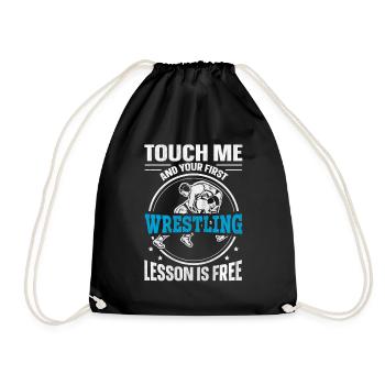 Touchez-moi et votre première leçon de lutte est gratuite - Sac de sport léger - noir - Devant