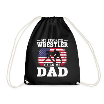 Mon lutteur préféré m’appelle papa drapeau américain - Sac de sport léger - noir - Devant