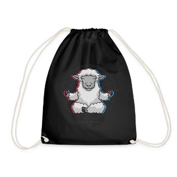 Namaste Sheep Mandala Lotus Meditation Sheep - Drawstring Bag - black - Front