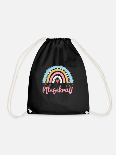 Pflegekraft Regenbogen Krankenschwester - Turnbeutel - Schwarz